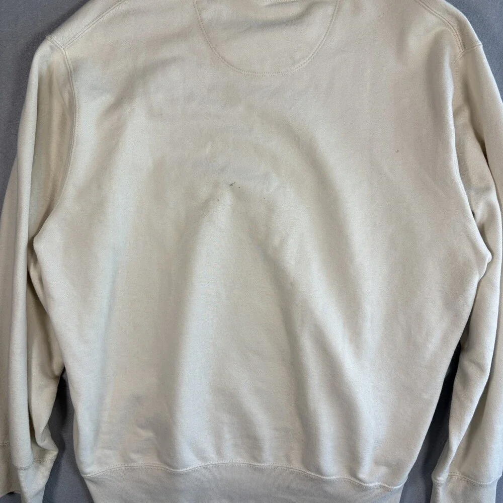 Uniqlo Sweatshirt Mens XL Cream Fleece Crewneck Pullover Solid Basic Casual